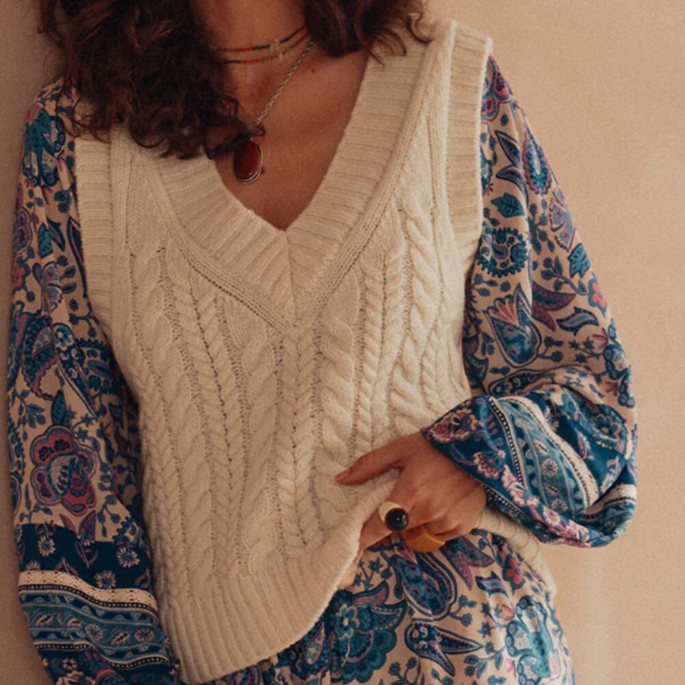 NWT - Spell & The Gypsy Collective Rolling Hills Knit Vest, XS